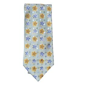 Ermenegildo Zegna Floral Silk Necktie Mens Designer Light Green